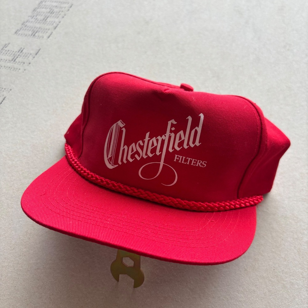 Vintage Chesterfield Filters Trucker‎ Rope Lined Brim Snapback